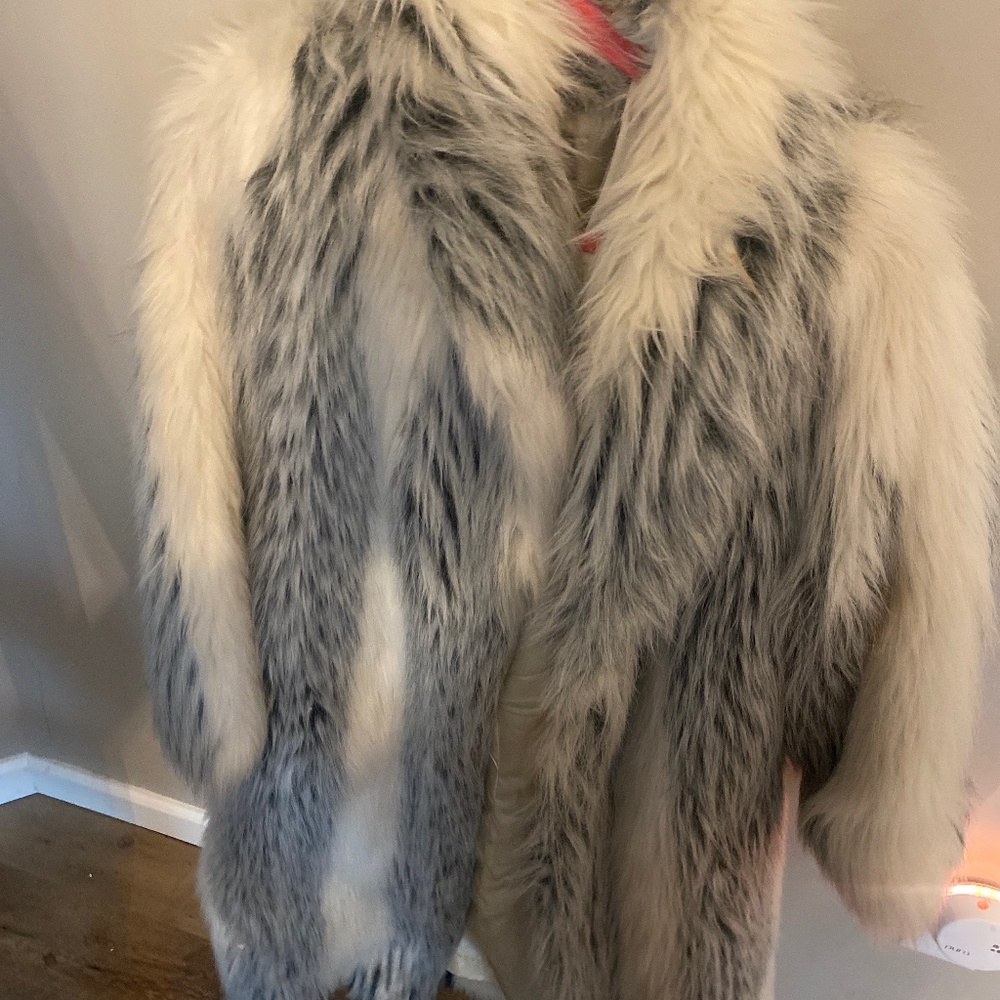 Faux fur vintage coat